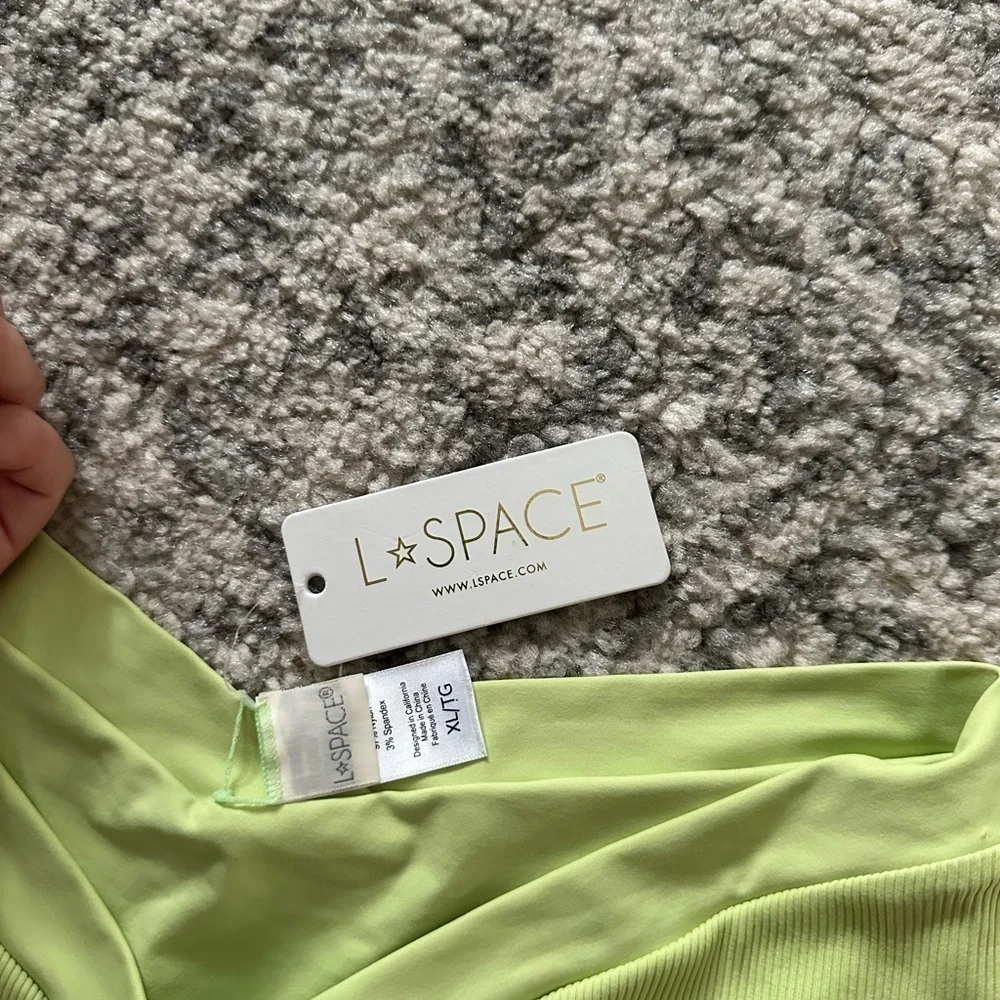 L*SPACE Ribbed Pratt Bikini Bottom In Mojito